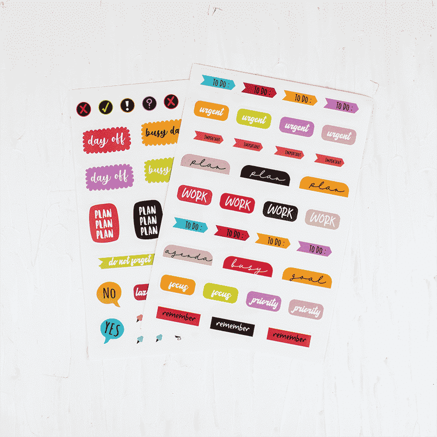 PRODUCTIVITY STICKERS  PACK OF 2 - The Art Loom