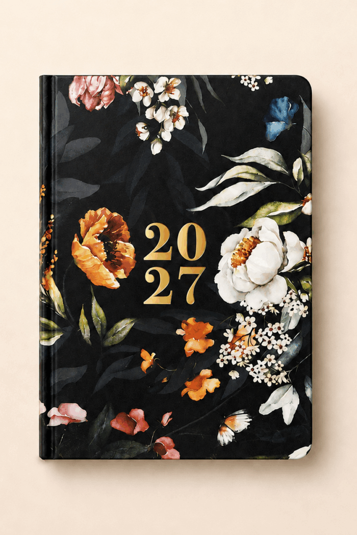 Black Floral Garden | 2027 Annual Planner