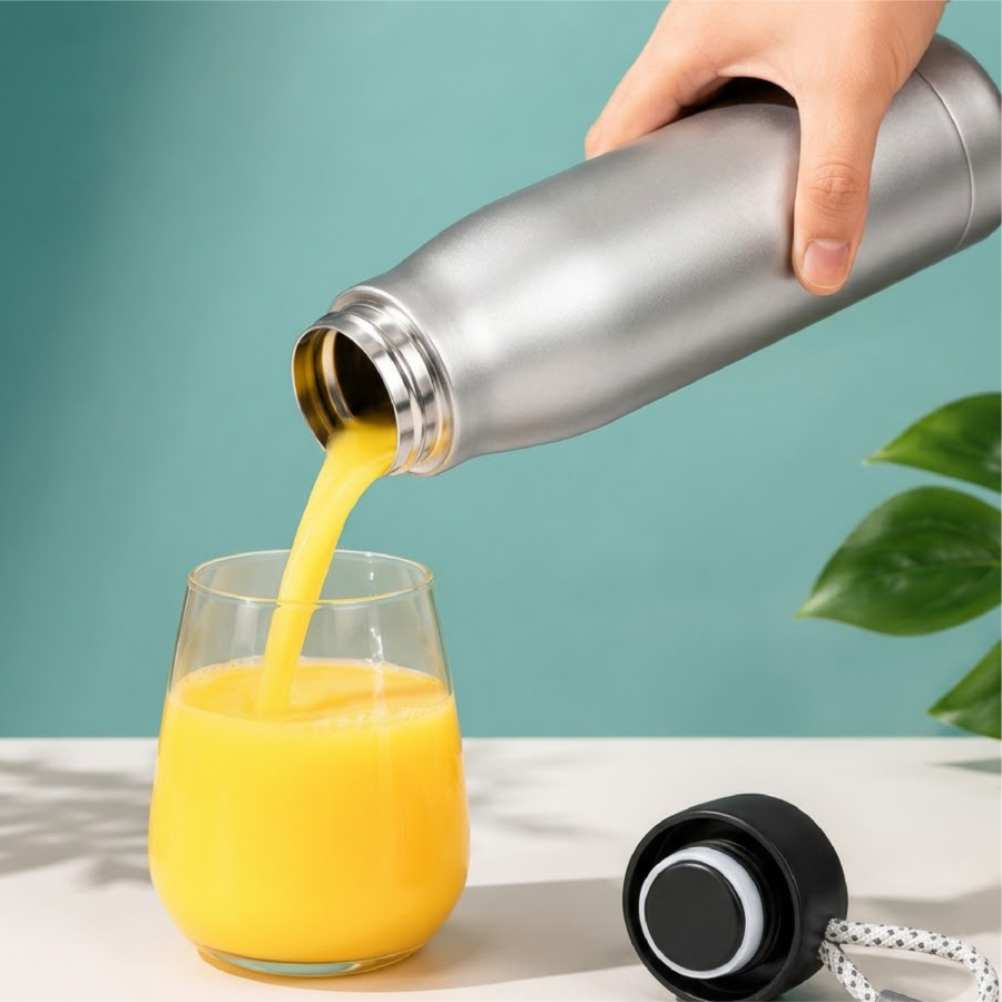 Metallic Silver | Insulated Bottle