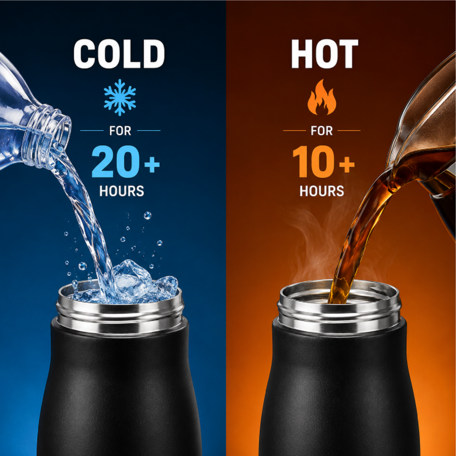 Metallic Black | Insulated Bottle