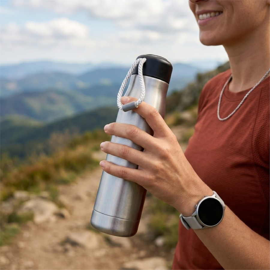 Metallic Silver | Insulated Bottle