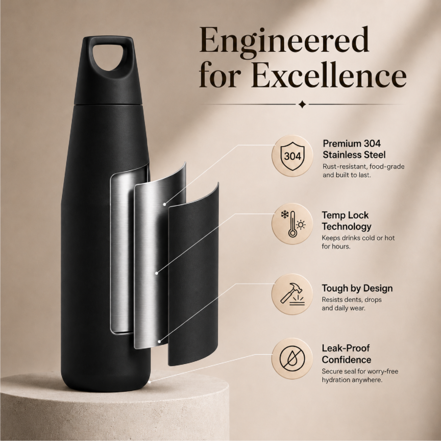 Royal Black | Insulated Bottle