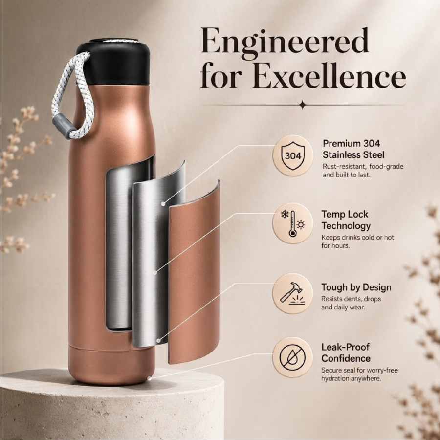 Metallic Brown | Insulated Bottle