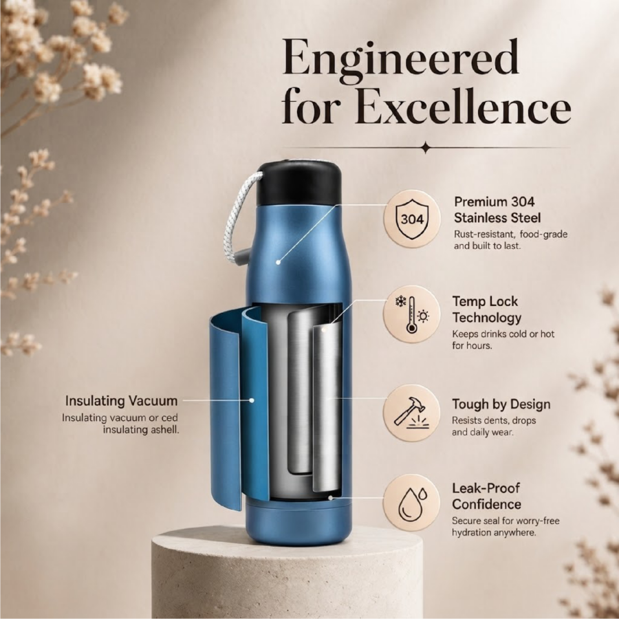 Metallic Blue | Insulated Bottle